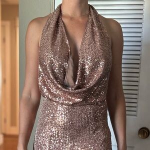 Showpo Bronze Sequin Dress